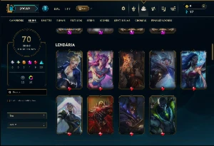 Unranked com 85 Champs e 70 Skins +4 Prestigios - League of Legends LOL