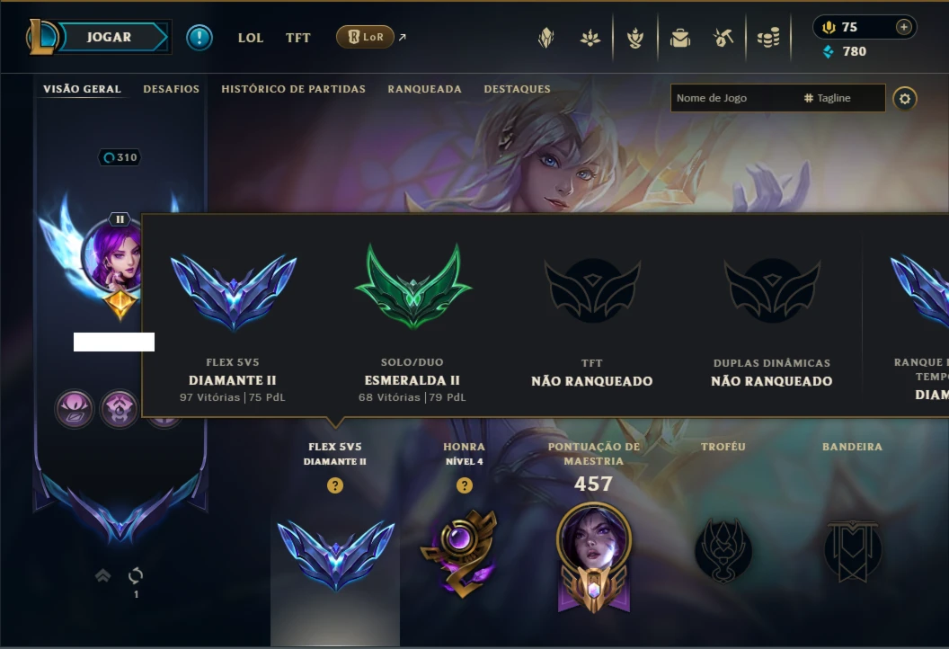 Esmeralda 2 com 155 Champs e 112 Skins ( MONO ADC )