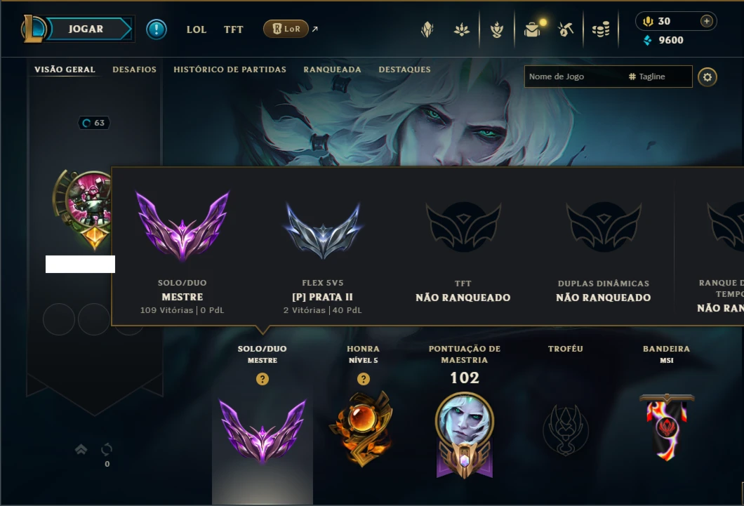 Mestre com 55 Champs e 12 Skins