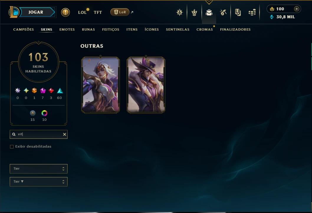 Platina 4 com 135 Champs e 103 Skins +6 Prestigios ( ADC )