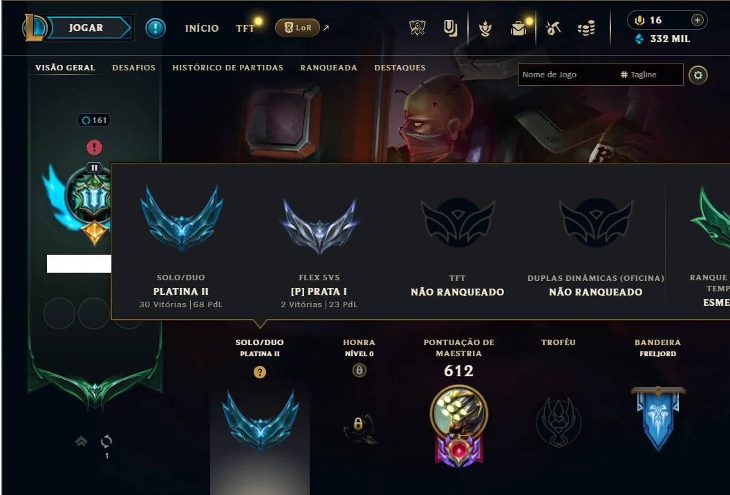 Platina 2 com TODOS os champs e 106 Skins + 2 Skins Raras