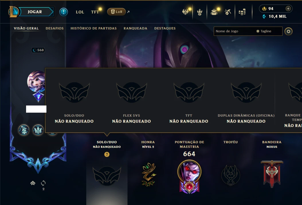 Unranked com TODOS os champs e 264 Skins ( MAIN ADC )