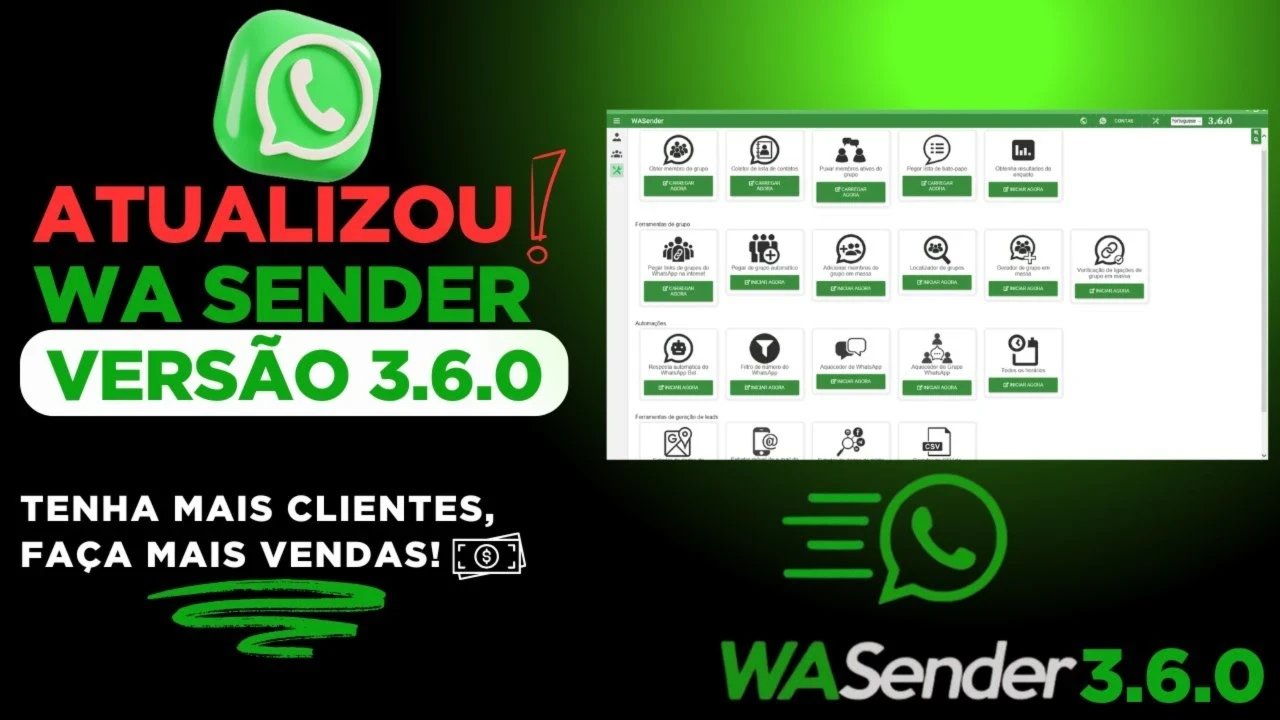 WaSender 3.6 + Chave de ativação