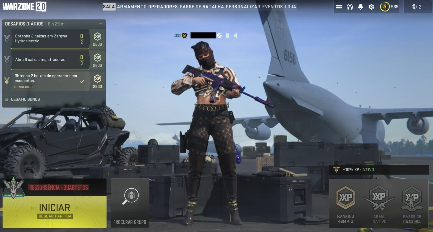 Conta Call of Duty MW2/Warzone 2 com camuflagem Orion