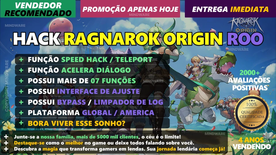 HACK RAGNAROK ORIGIN ROO✅ EXCLUSIVO E LIFETIME [RECOMENDADO]