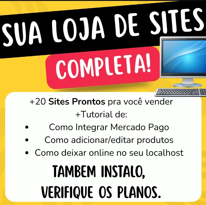 Sua Loja de Sites COMPLETA! Receba pelo Mercado Pago!