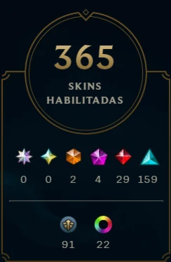 Conta de League of Legends 365 skin