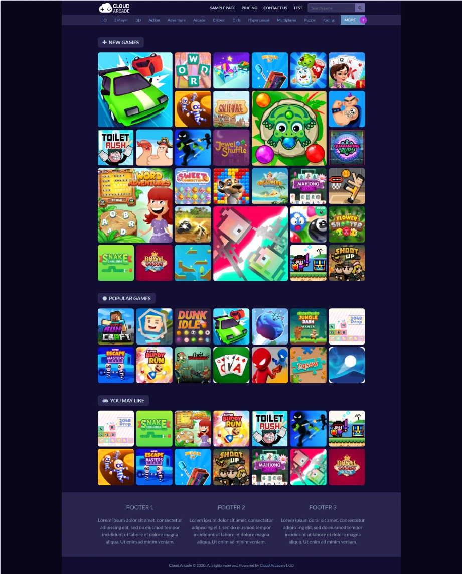 CloudArcade - HTML5 / Web Game Portal CMS