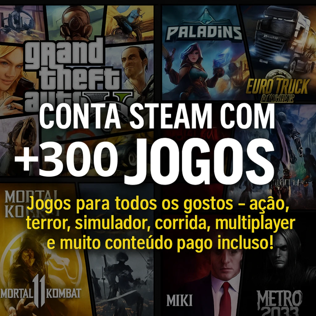 Conta Steam | +300 Jogos Premium | Único Dono