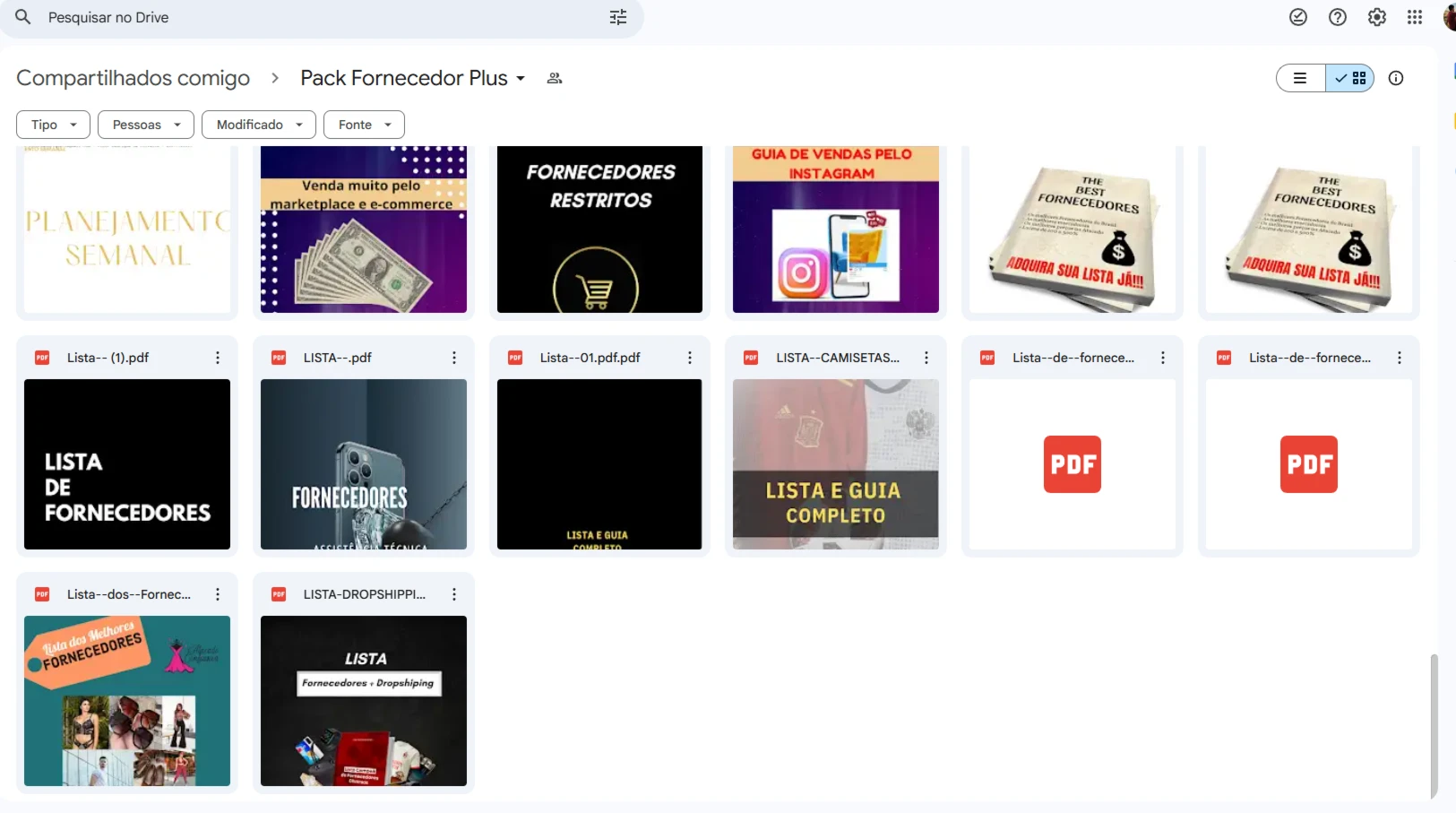 Pack de Fornecedores de Drop 2025