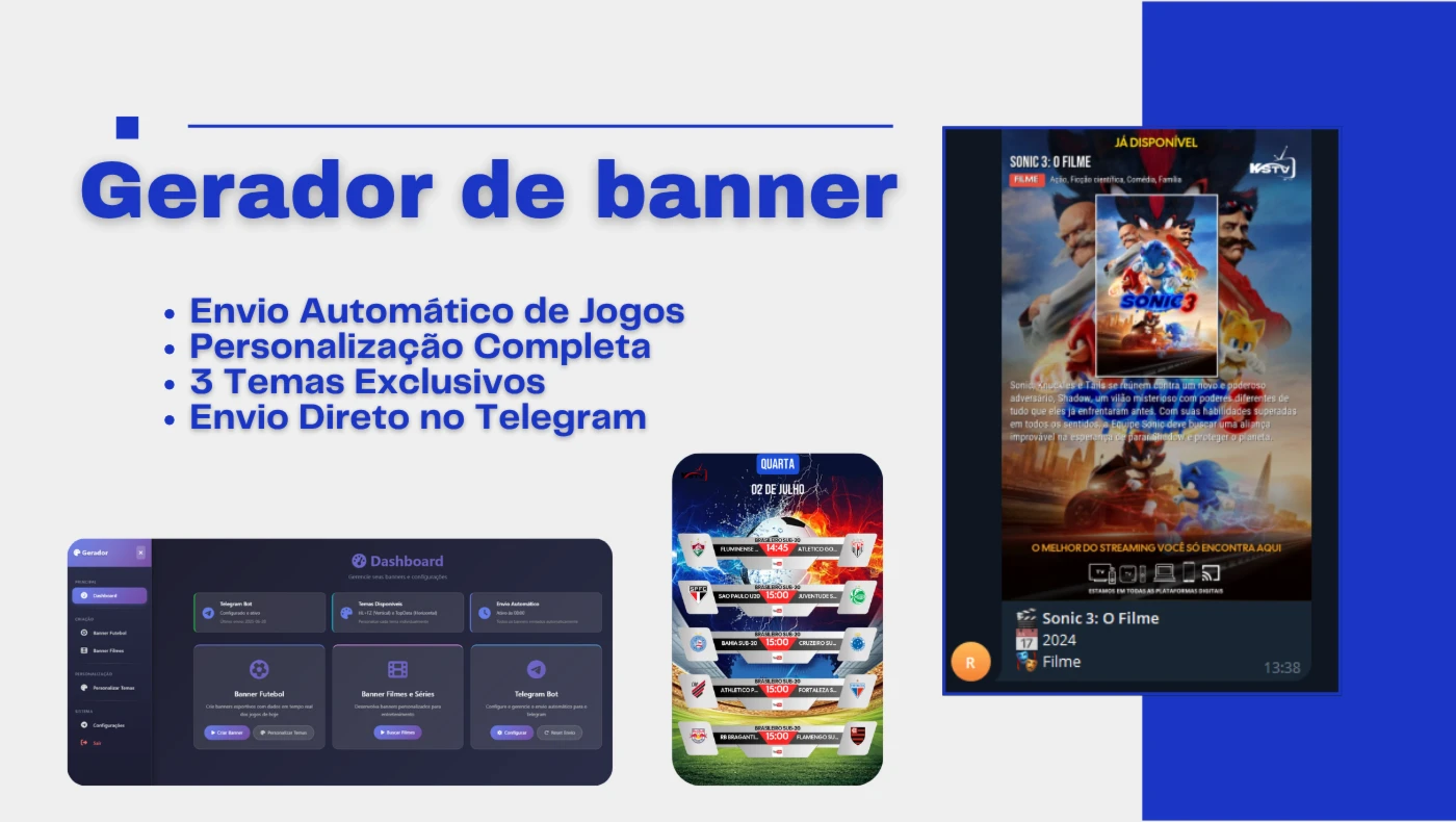 Gerador de banner de futebol com envio automatico