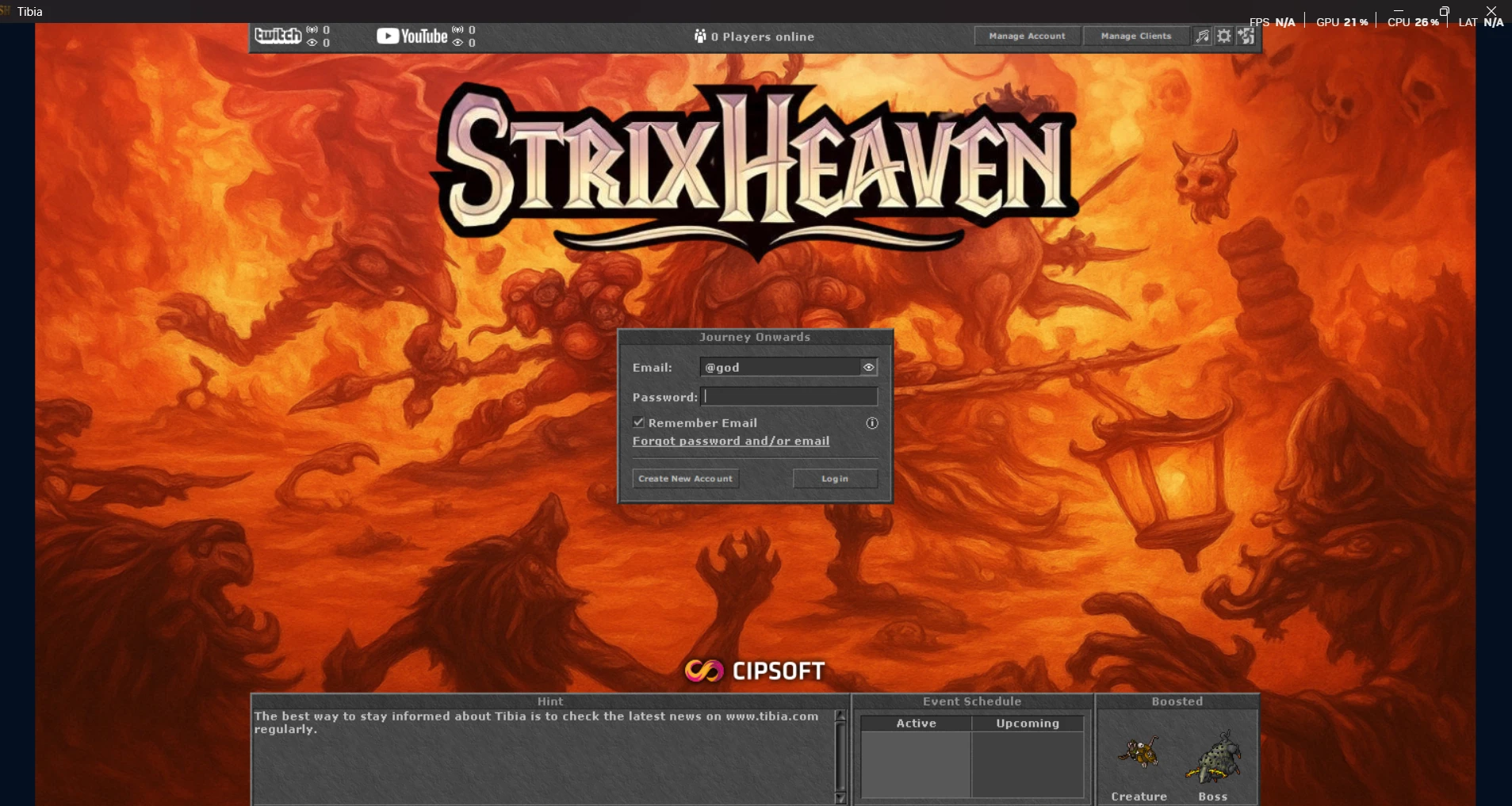 Servidor Tibia 15.01