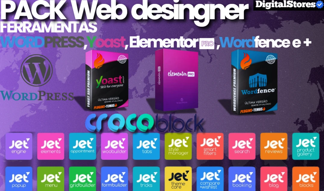 Pack Web Designer Worpress e Elementor Pro-Plugin Yoast SEO