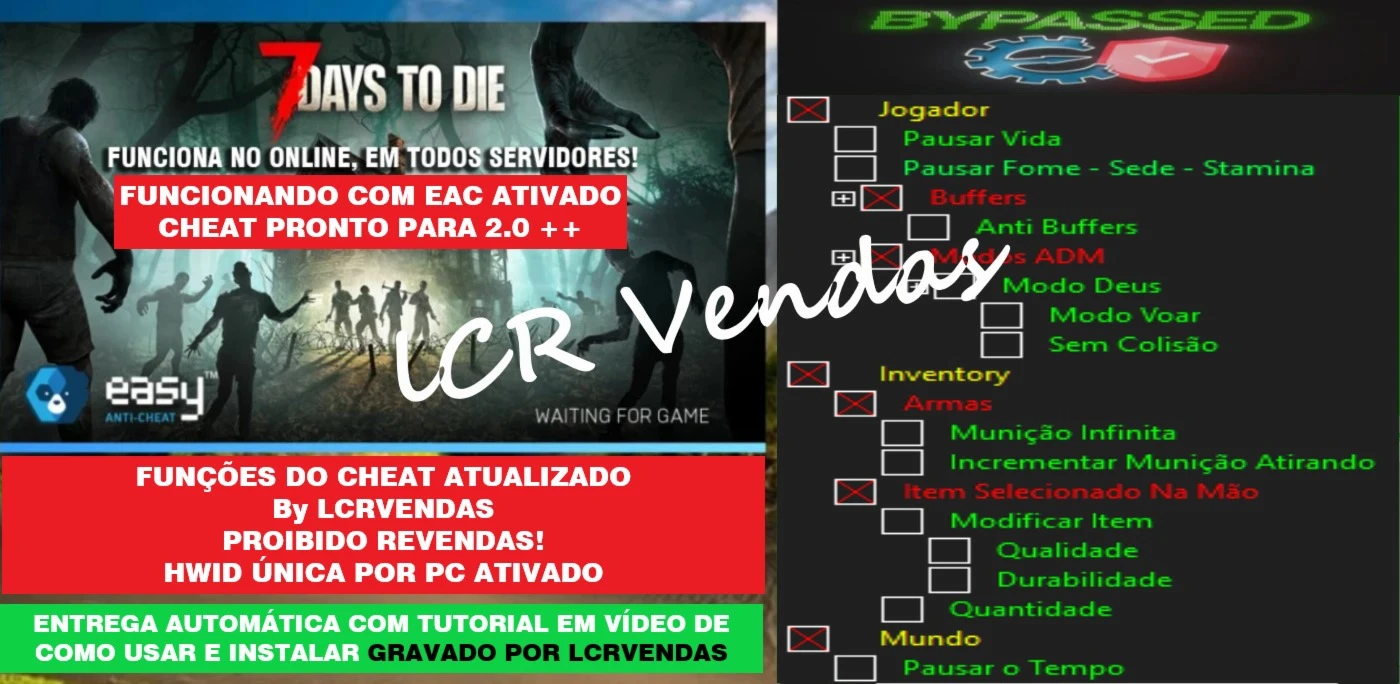 Cheat Multiplayer 7 Days To Die 2.0 - Burla Servidores EAC