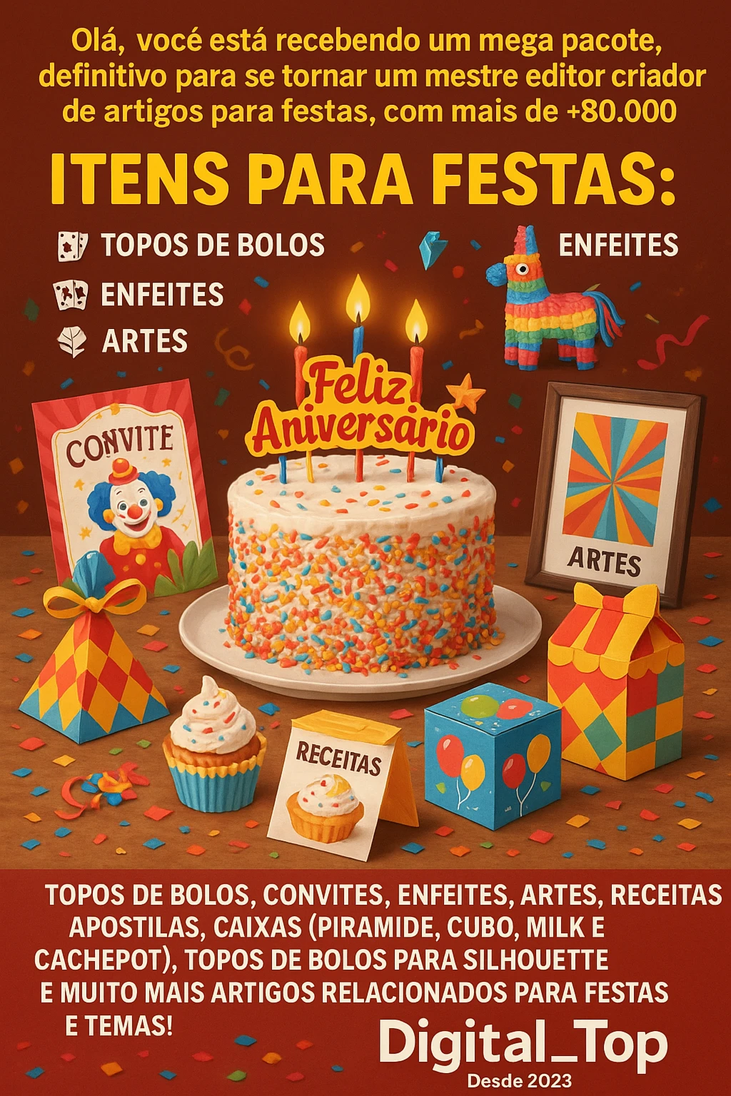 🍰🎂+80.000 Topos De Bolos, Artes, Convites, Box, Apostilas