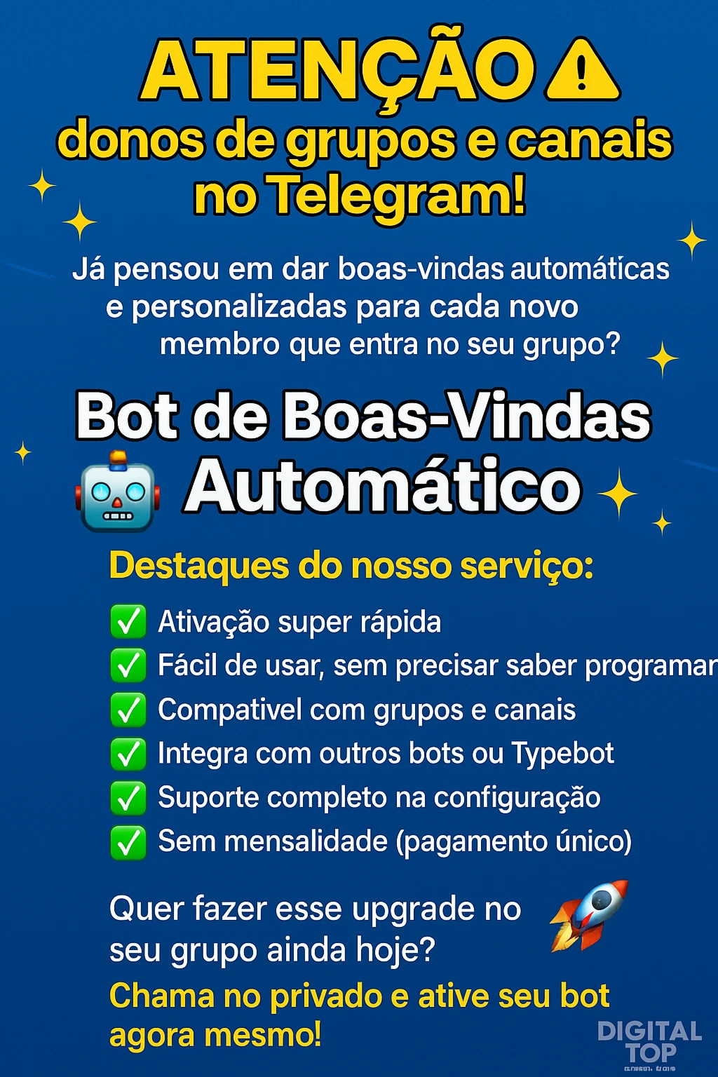 💥🤖 Robô De Boas Vindas Telegram