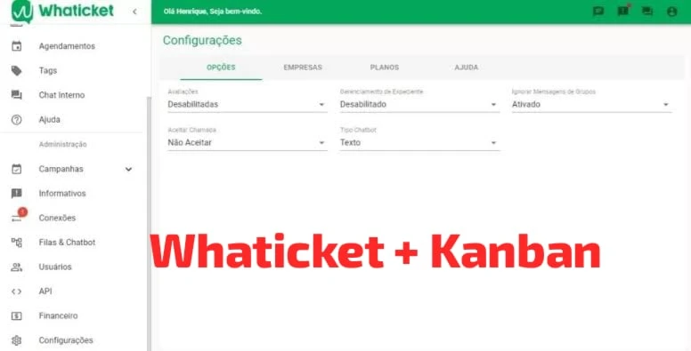 ✅👨‍💻Whaticket + Atendimento Com Crm Kanban
