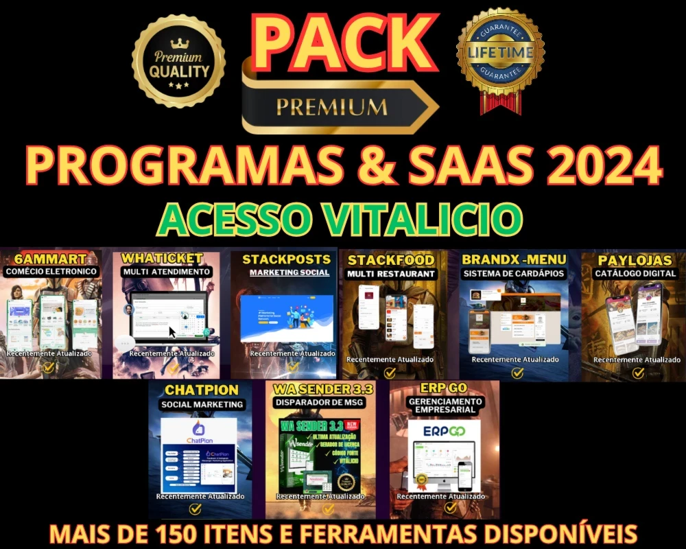 Pack Programas & Saas 2024 - Acesso Vitalicio