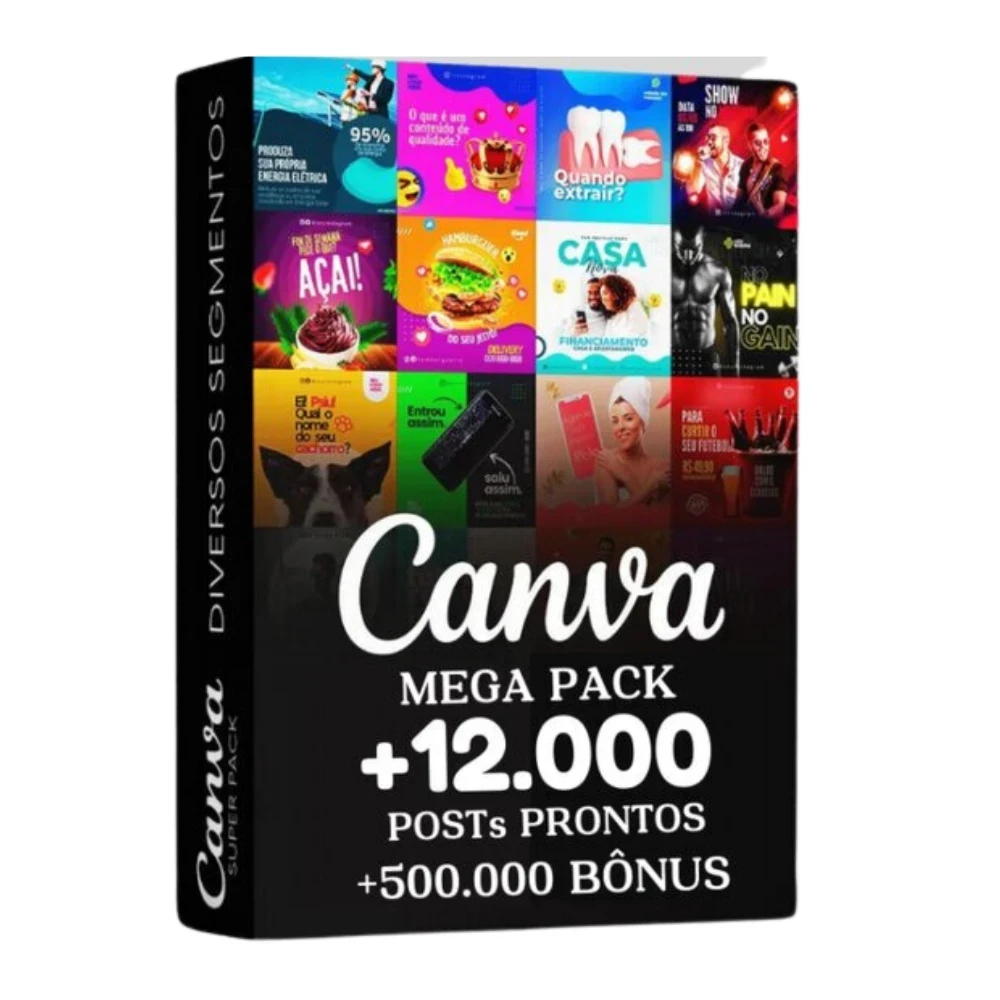 Mega Pack Canva +12.000 Artes 100% Editáveis (2025)