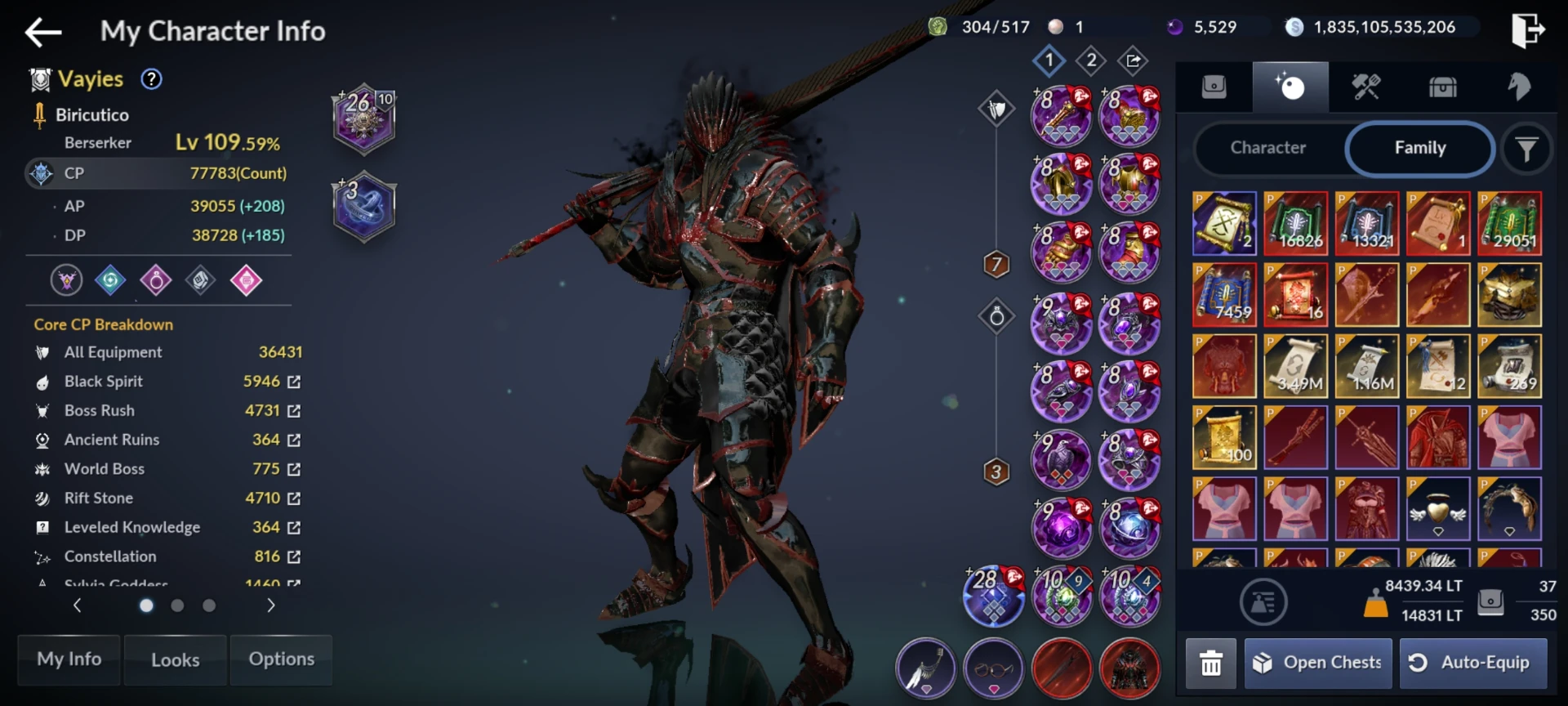 Conta Black Desert Mobile 77800k CP