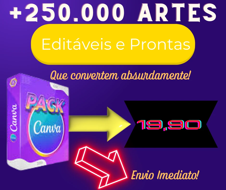 Pack Canva +250.000 Artes Editáveis