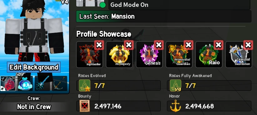 Conta Blox Fruit Com Todas As 7 Raças V4 Full Gear +++