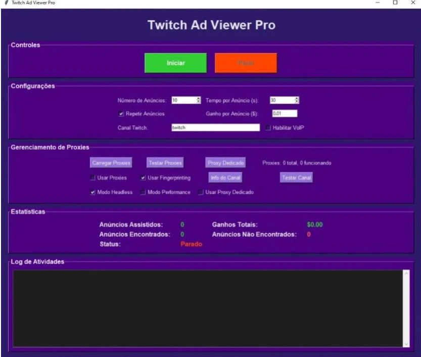 Programa para lives Twtch ads -Programa para receita