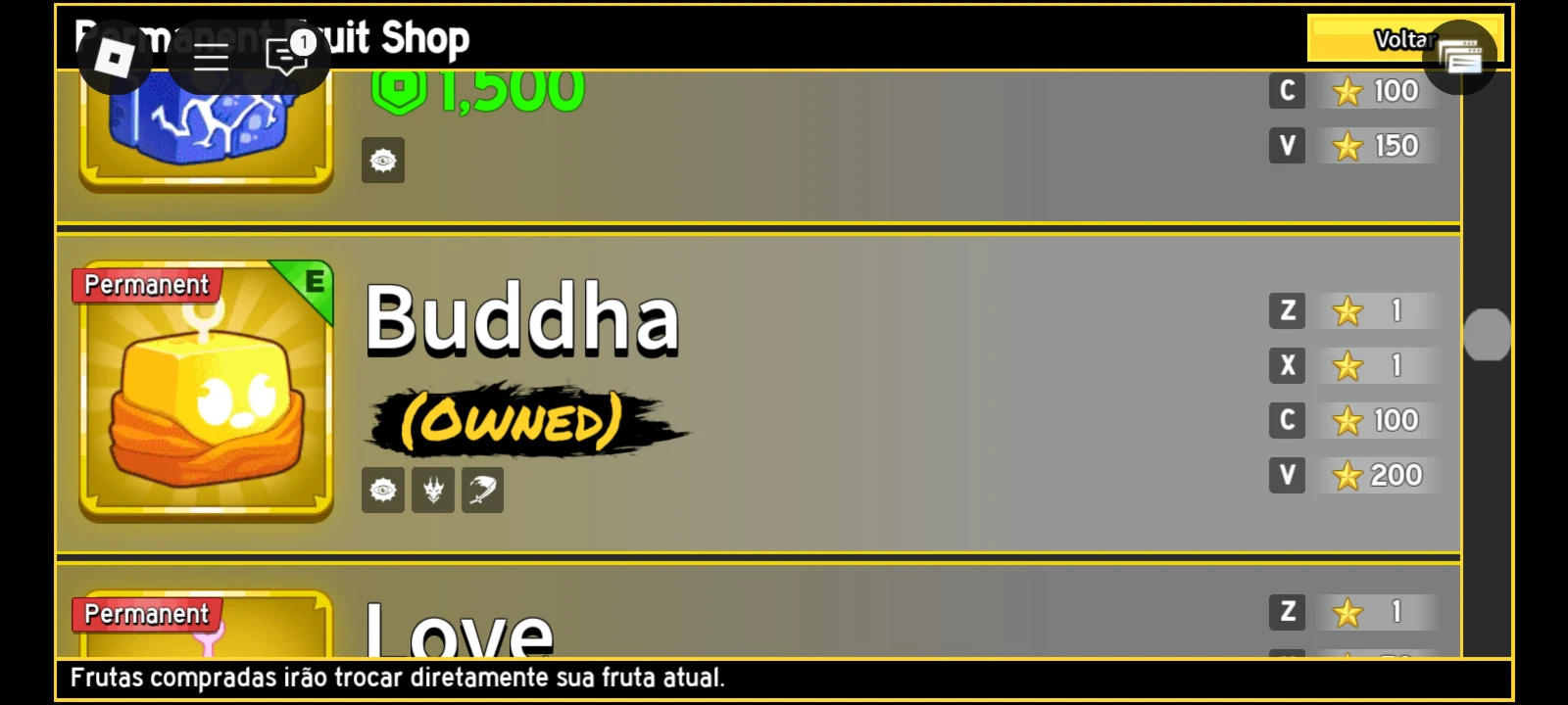 Conta de blox fruits Buda perm LV max