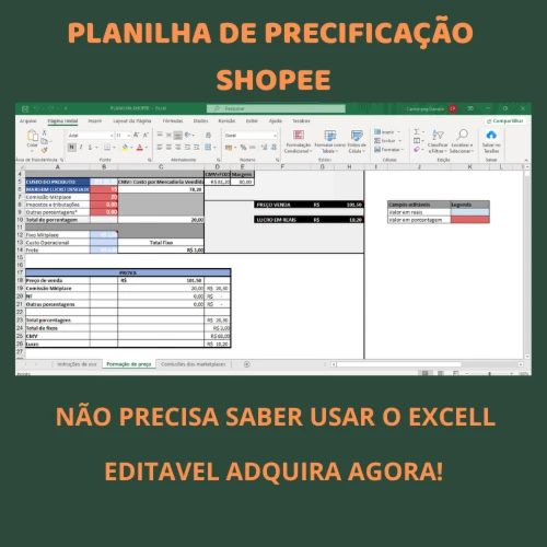 Planilha de Precificação Shop