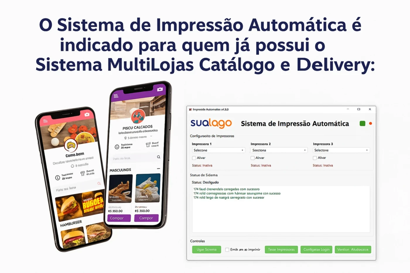 Sistema de Impressão Automática com Suporte 3 impressoras
