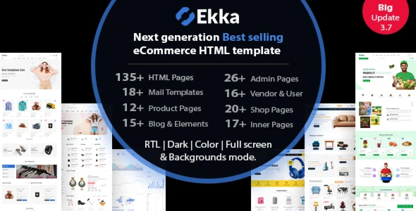 Ekka - Template HTML para E-commerce + Painel Administrativo
