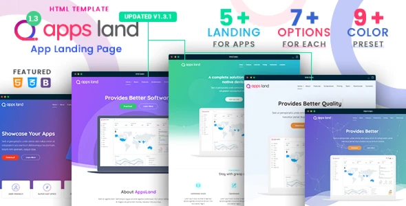 AppsLand - Template HTML para Página de Apresentação de app