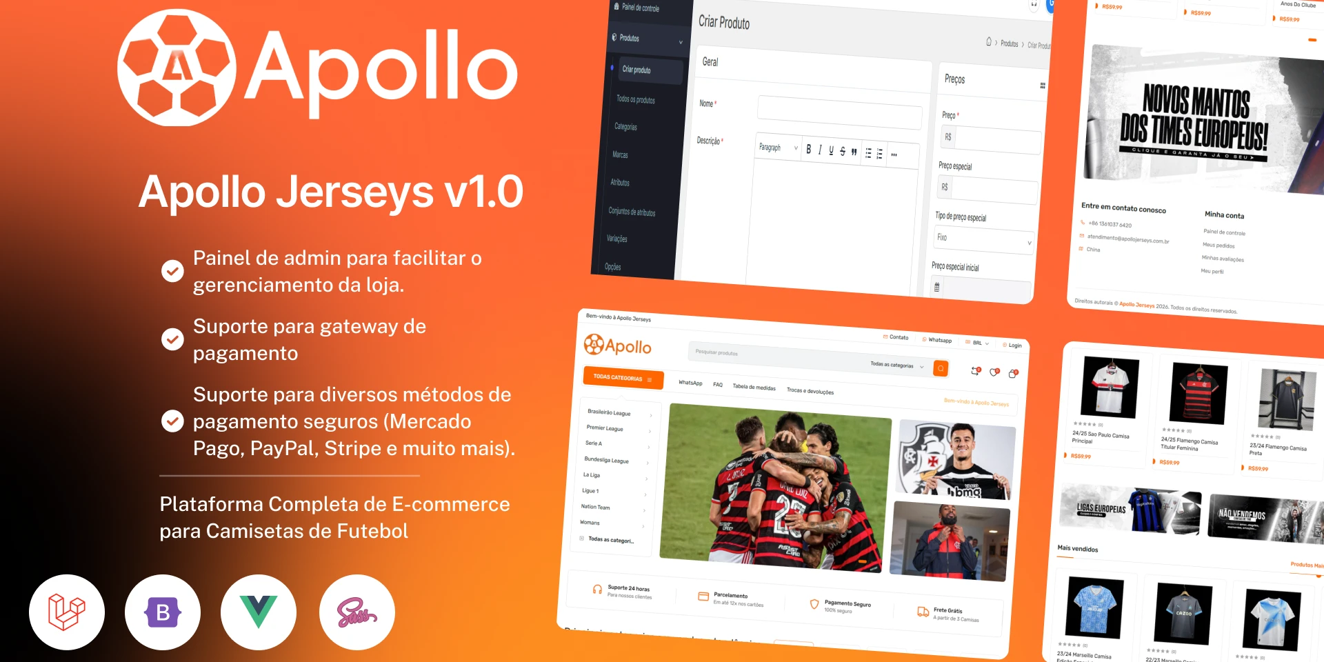 Apollo Jerseys v1.0 – Plataforma Completa de E-commerce para