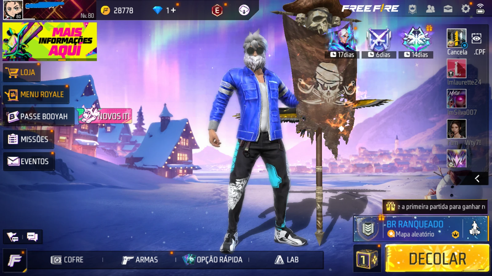 Free Fire Conta LVL 80 + Angelical