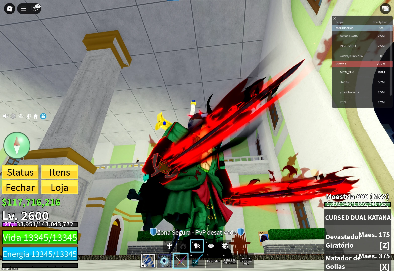 Conta Blox Fruits mais de 20k de robux gastos