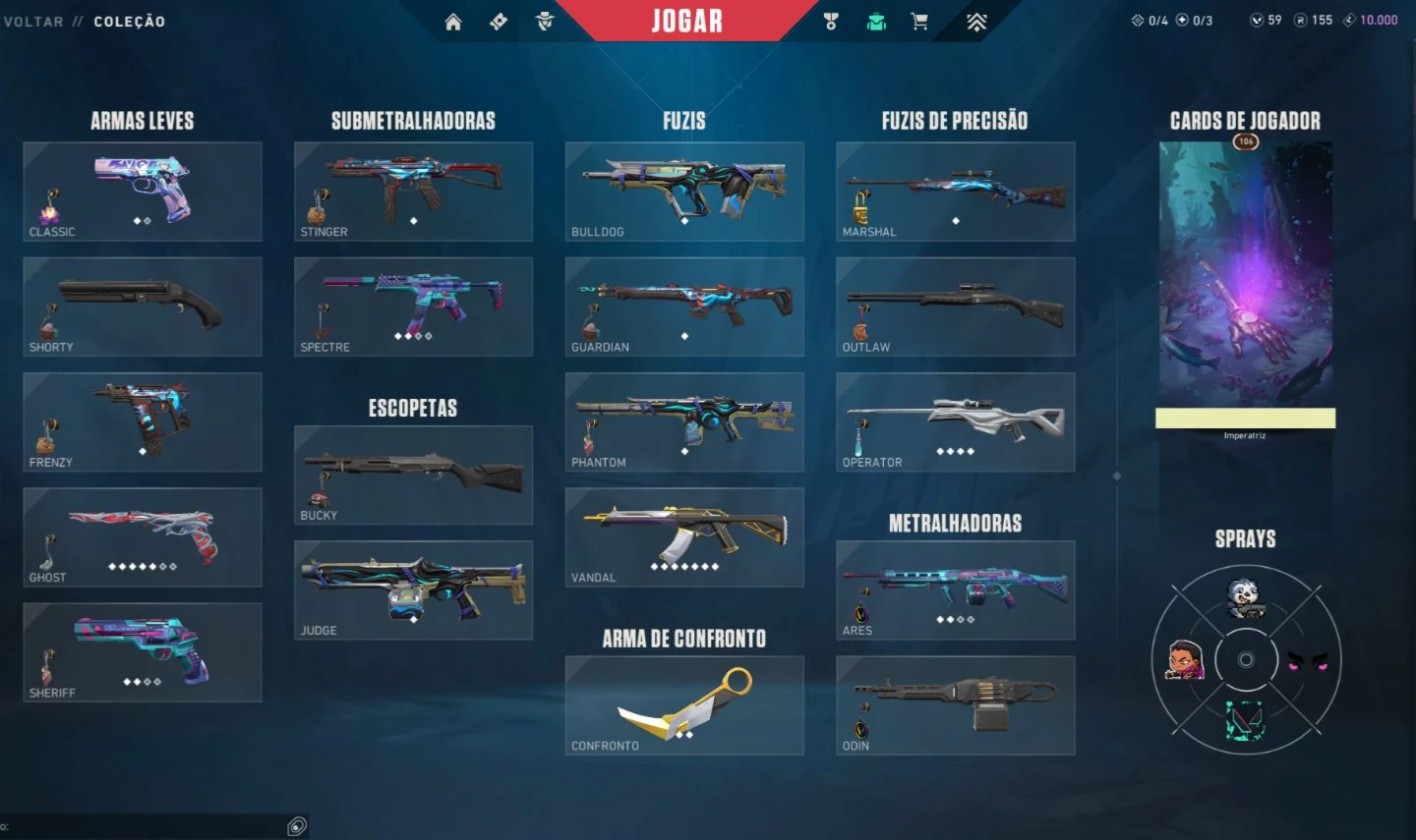 Conta Valorant com várias skins