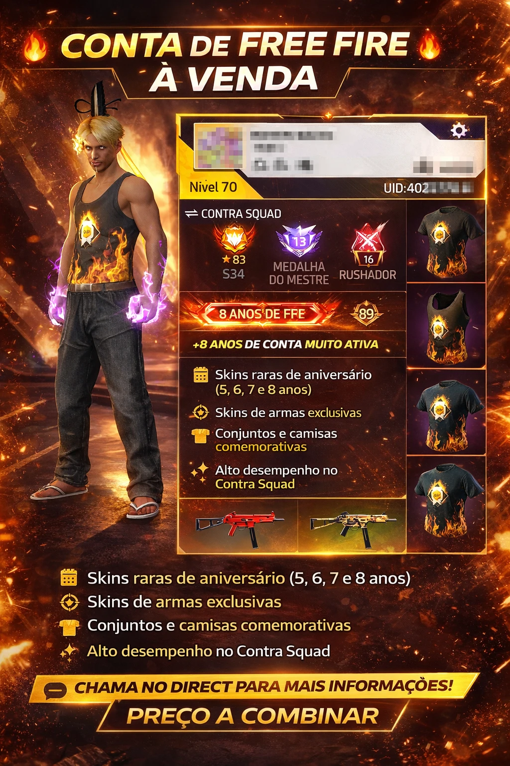 🔥conta de free fire a venda🔥