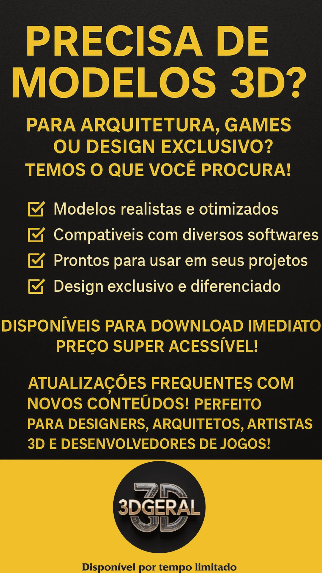 +500 Modelos 3D para Games/Arquitetura e Design