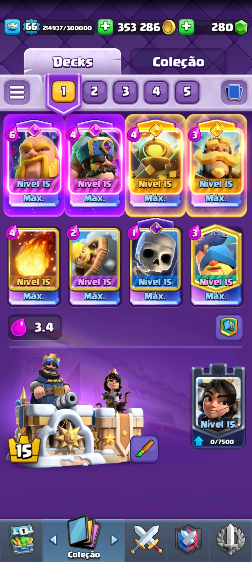 Conta de Clash Royale 9 anos deck de nível máximo 12 ev 4 He