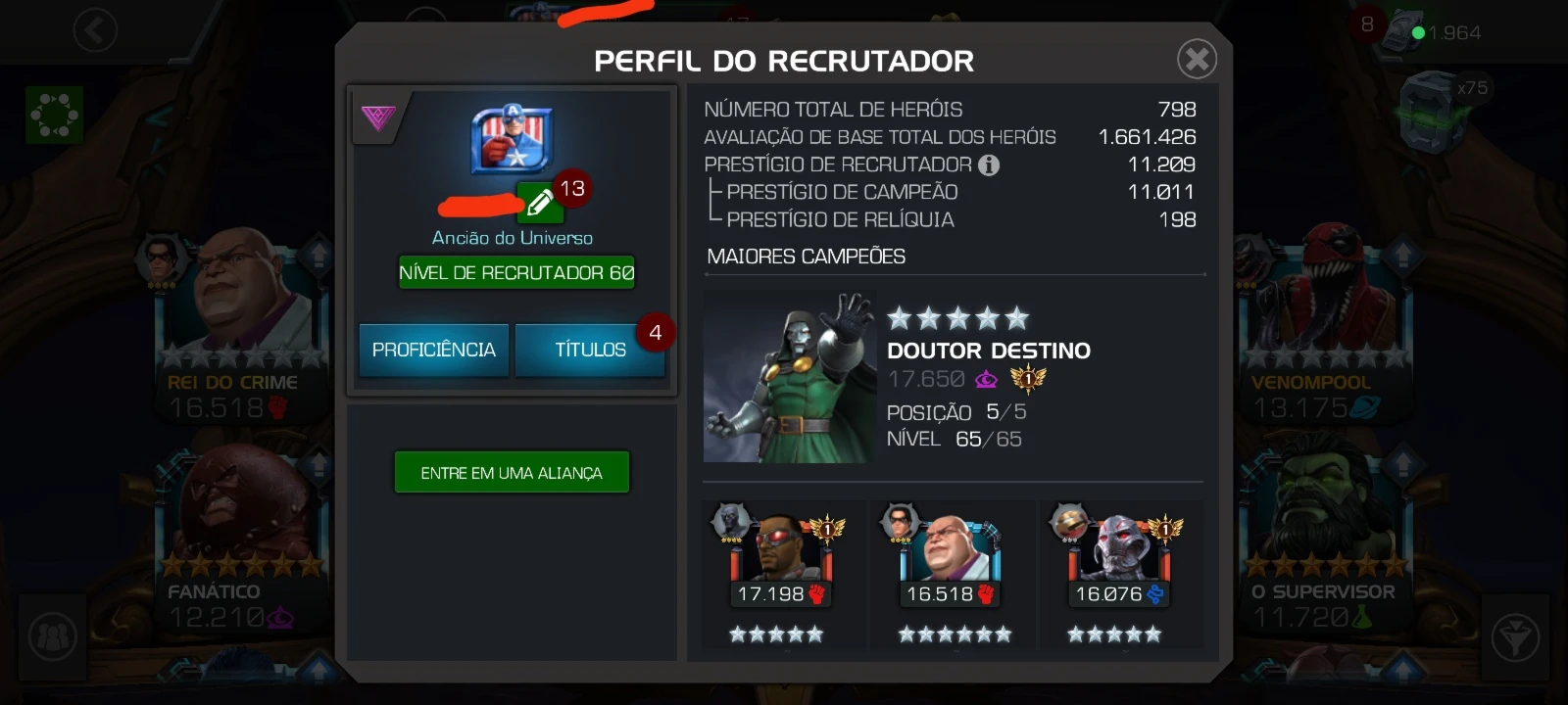 Conta Marvel Torneio de campeões MTC