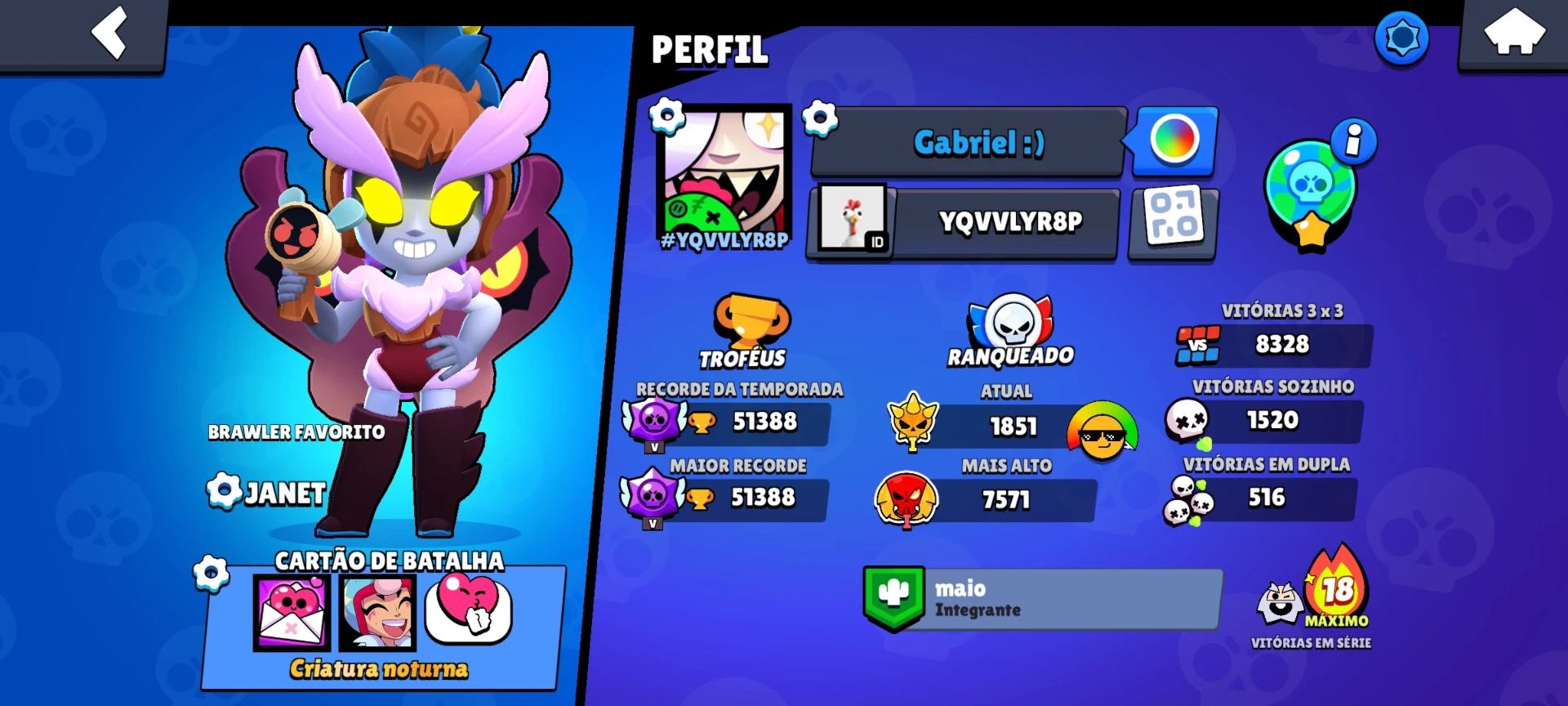 Conta De Brawl Stars 51 K De Troféus, 88/89, Fama Global