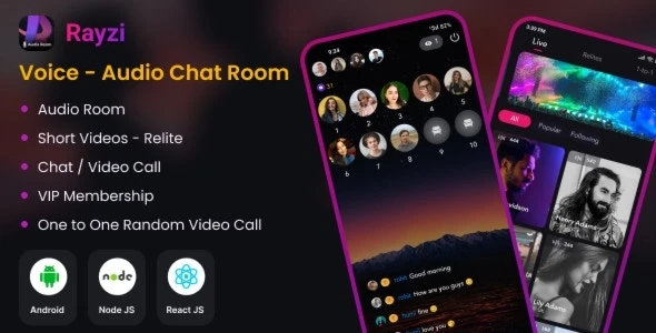 script Rayzi – Voice Audio Chat Room App with Admin Panel