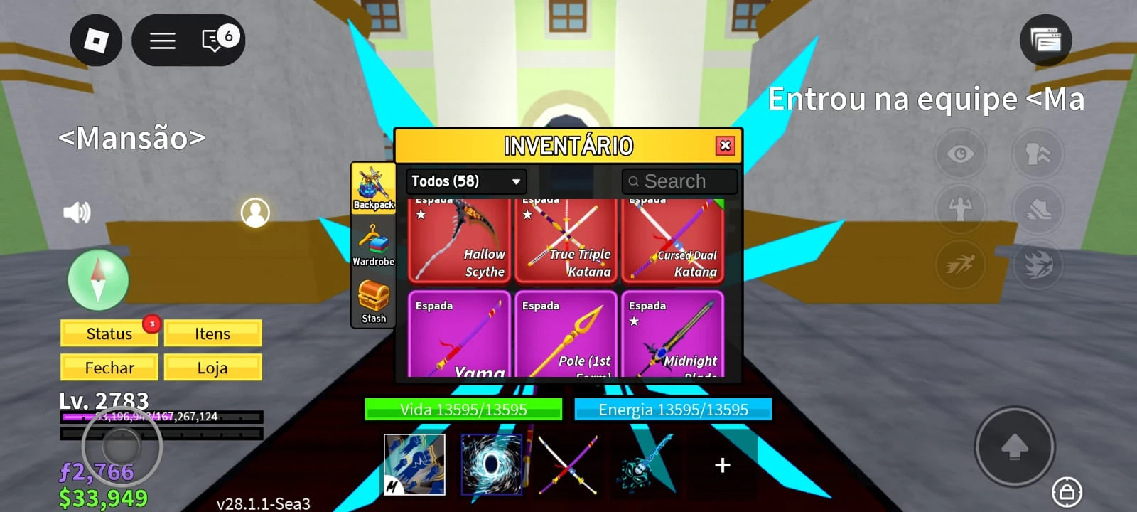 Conta de blox fruit  muito boa aproveite conta muito boa