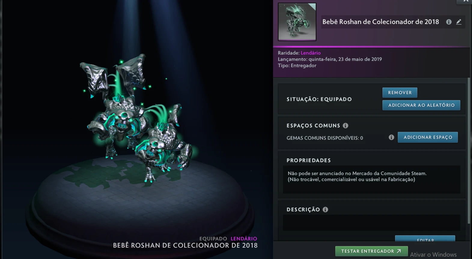 Conta dota 2 com Baby roshan colecionador 2018 e muito mais