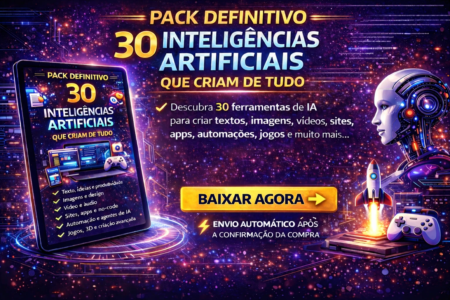 Pack - 30 Inteligências Artificiais Que Criam de Tudo