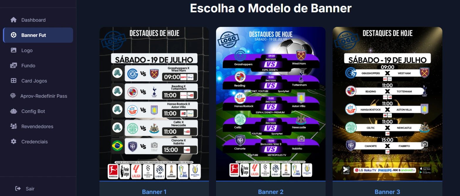 Gestor De Banner Futebol E Filmes