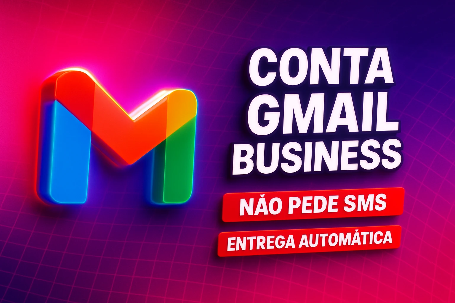 5x Contas Gmail Business | Sem SMS | Entrega Rápida