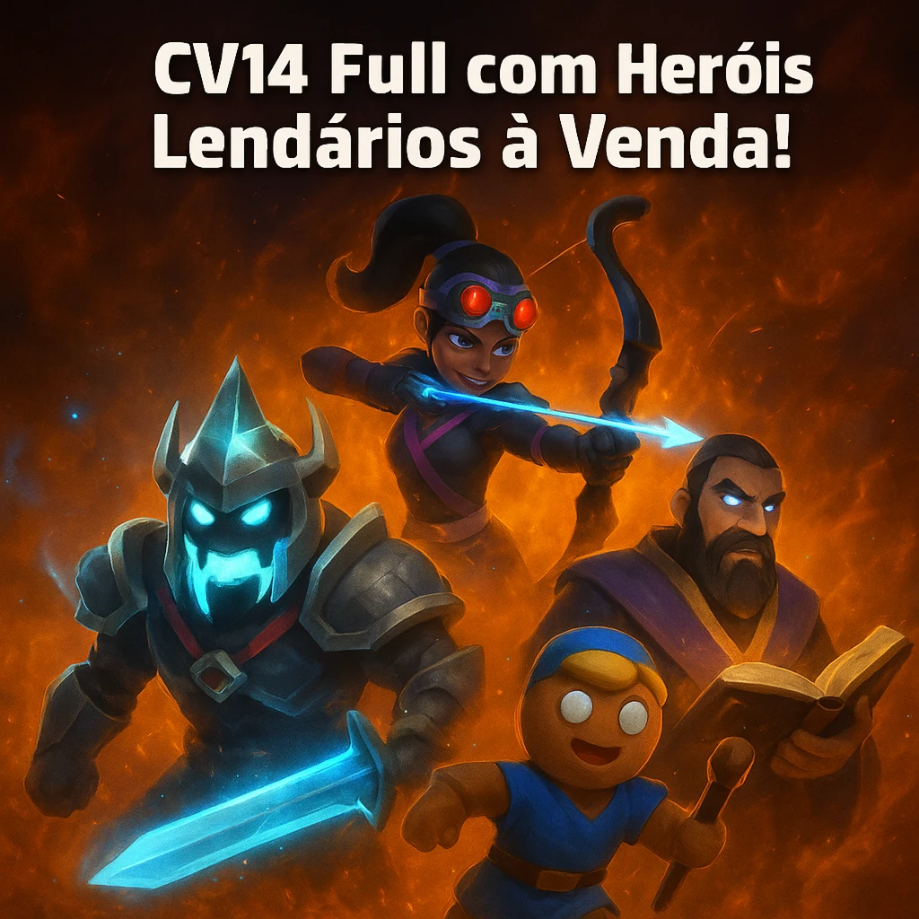 Clash of Clans CV14 FULL com Coleção Rara de Skins – À Venda