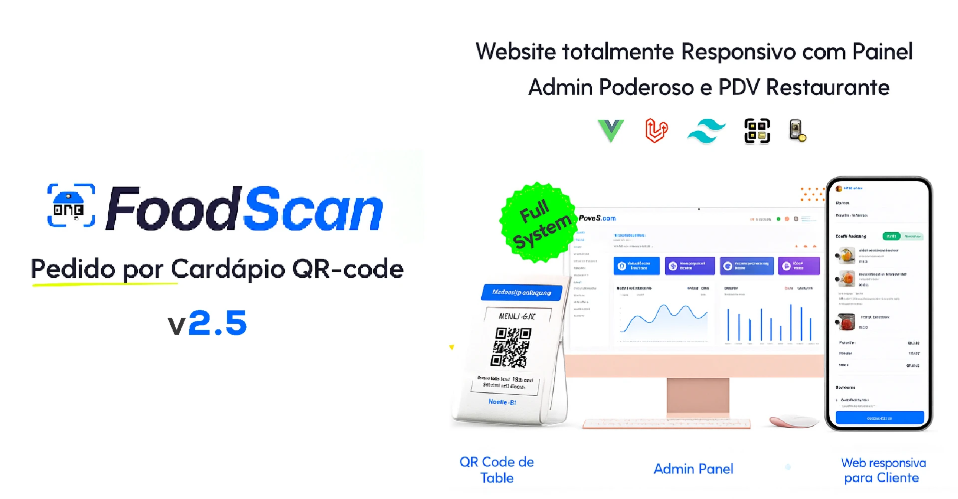FoodScan v2.5 - Cardápio digital e QR code