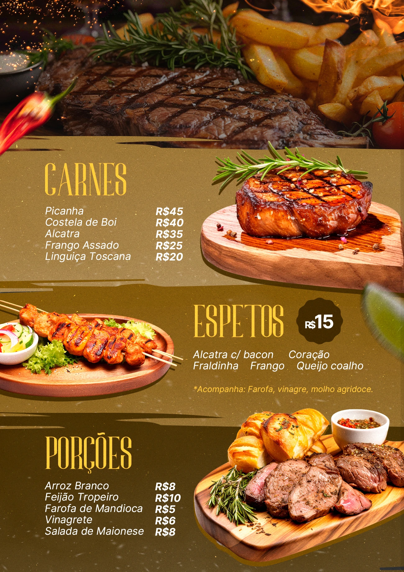 Cardápio para Churrascaria ★(PSD|PREMIUM/|MODERNO)★